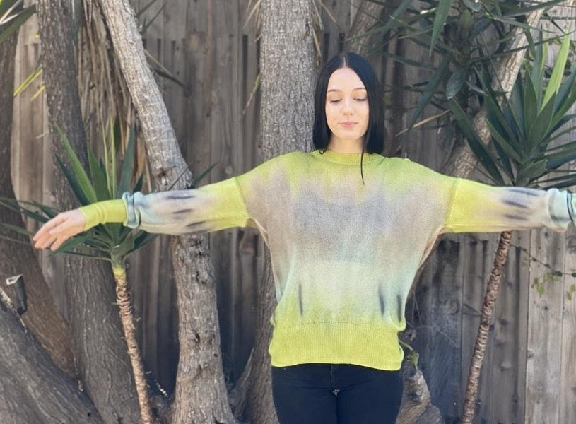 Anala Thin Stitch Pullover - Paint Dye